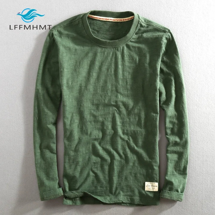 Men's Vintage Bamboo Cotton Long Sleeve T-shirt